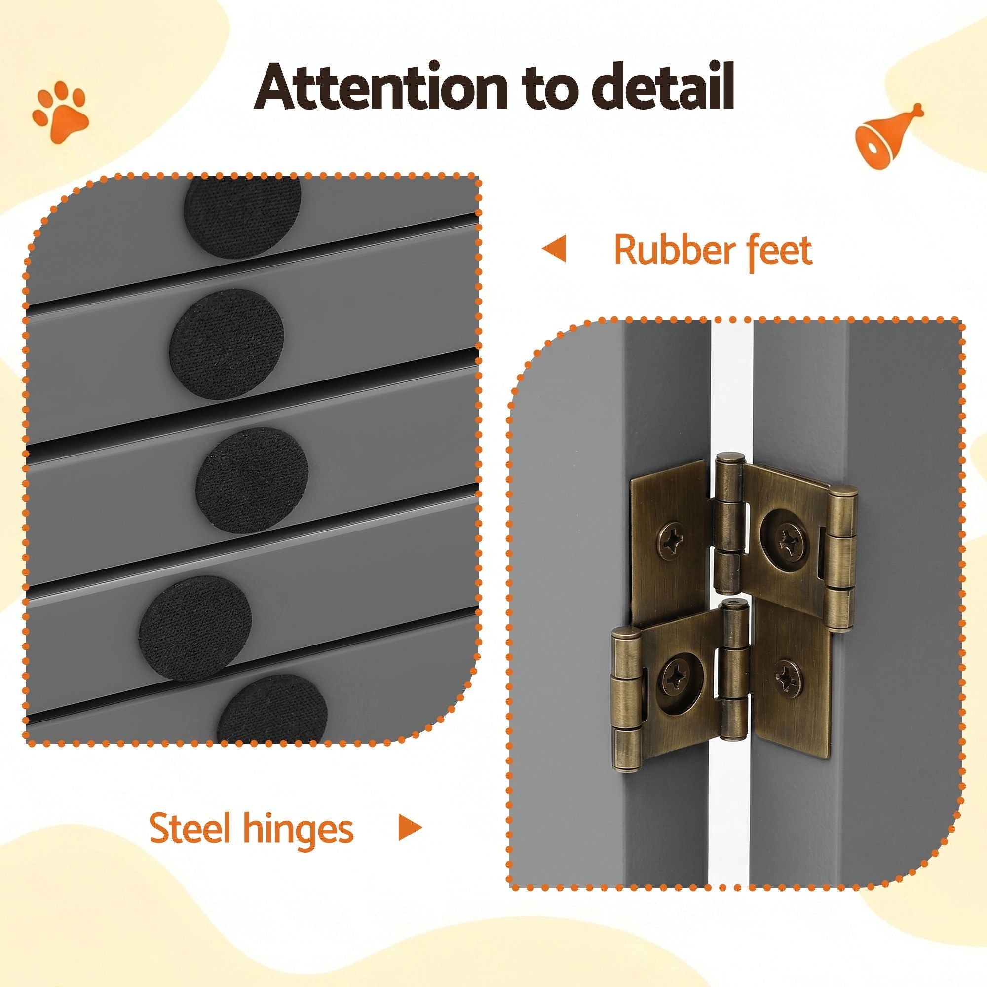 i.Pet Dog Gate Playpen Enclosure 6 Panels Pet Door Fence Wooden Play Pen Stair