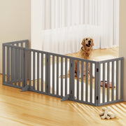 i.Pet Dog Playpen Enclosure 6 Panel Pet Fence Wooden Play Pen PET-GATE-WOOD-60-GR