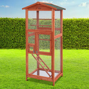 i.Pet Bird Cage 72cm x 60cm x 168cm Pet Cages Large Aviary Parrot Carrier Travel Canary Wooden XL PET-GT-BIRD-WBC02