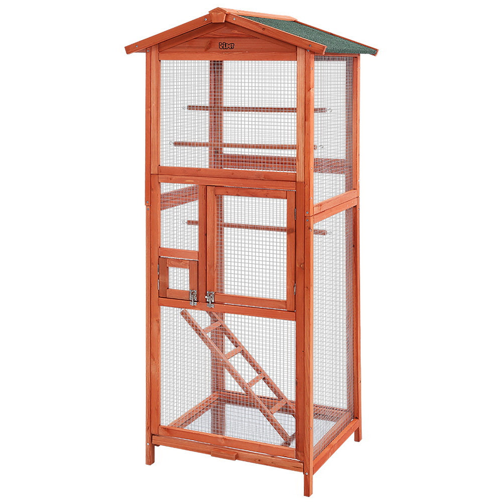 i.Pet Bird Cage 72cm x 60cm x 168cm Pet Cages Large Aviary Parrot Carrier Travel Canary Wooden XL PET-GT-BIRD-WBC02