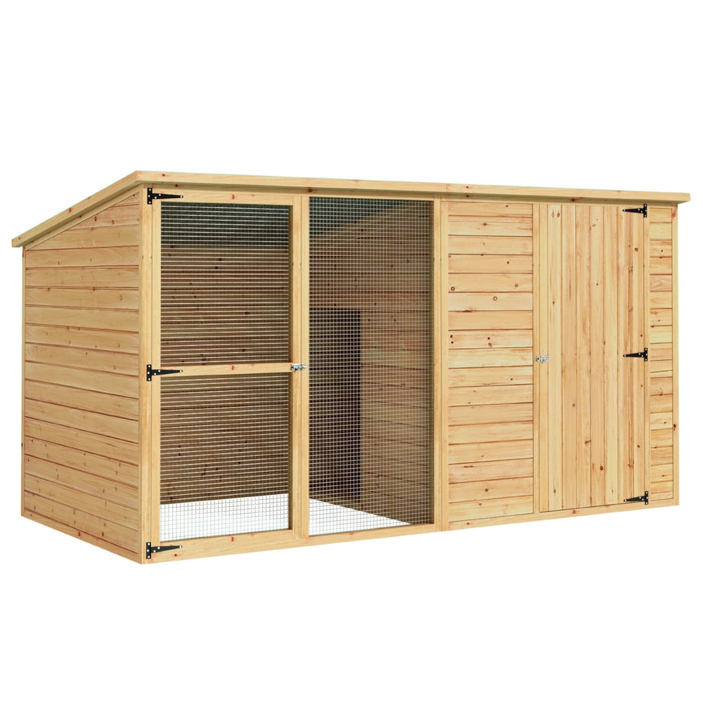 i.Pet Dog Kennel Extra Large 2.28M Wooden House Bed Outdoor Pet Puppy Cabin Log PET-GT-DH228-WOOD-AB