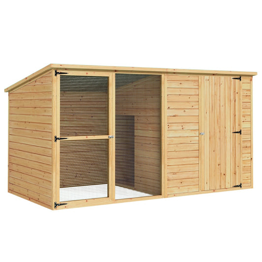 i.Pet Dog Kennel Extra Large 2.28M Wooden House Bed Outdoor Pet Puppy Cabin Log PET-GT-DH228-WOOD-AB