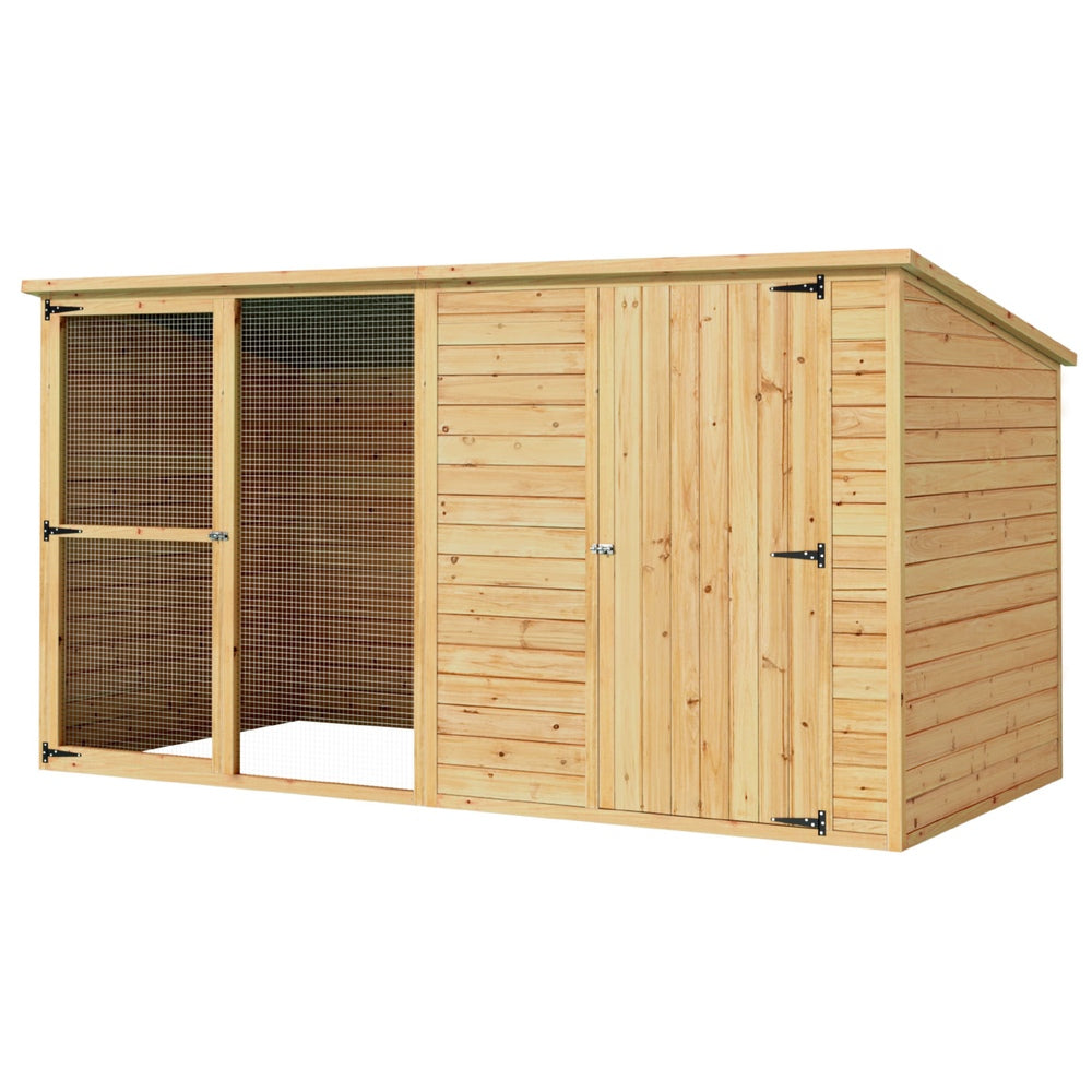 i.Pet Dog Kennel Extra Large 2.28M Wooden House Bed Outdoor Pet Puppy Cabin Log PET-GT-DH228-WOOD-AB