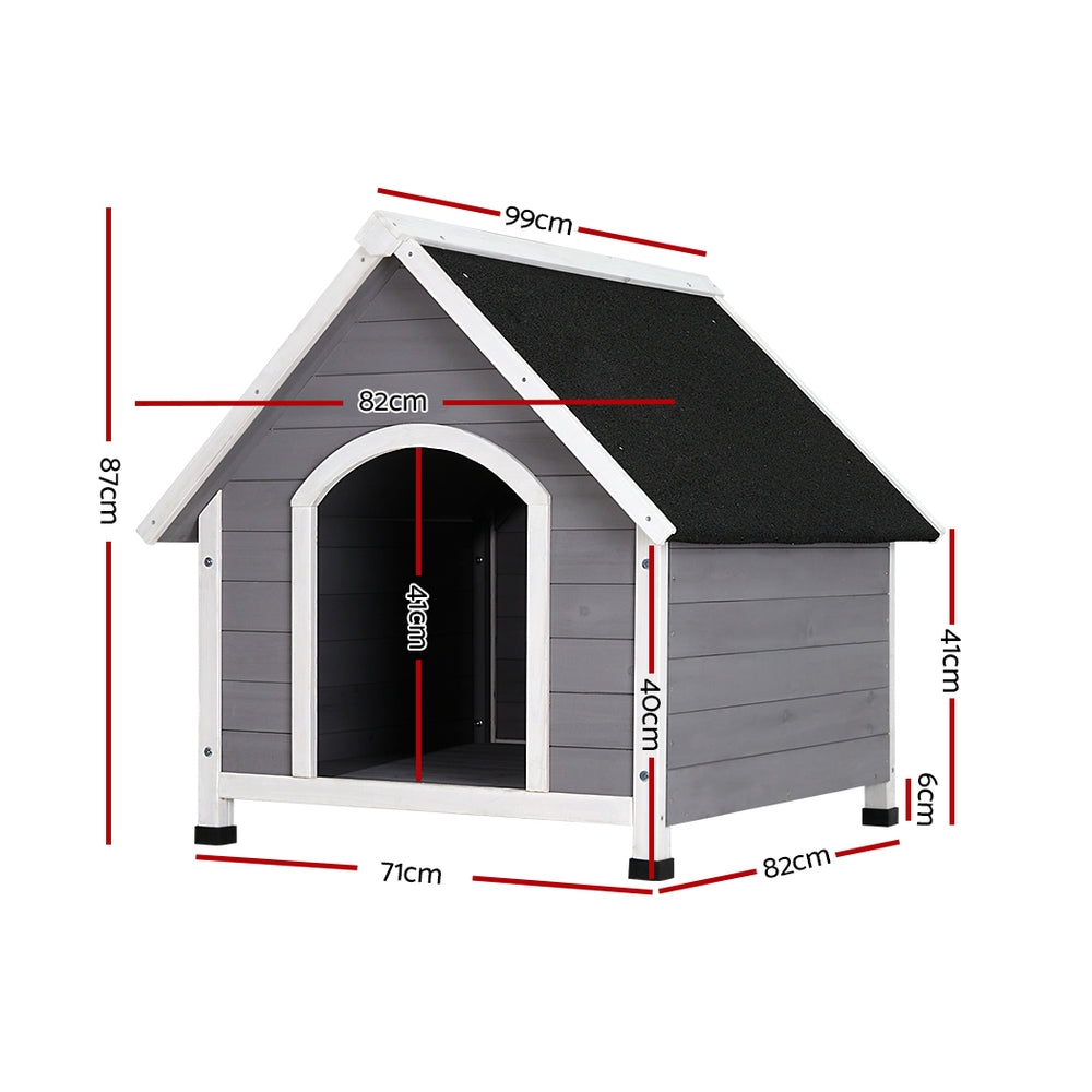 i.Pet Dog Kennel Wooden Large House Outdoor Indoor Puppy Pet Cabin Weatherproof XL PET-GT-DH3L-GW