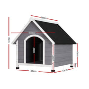 i.Pet Dog Kennel Wooden Large Outdoor House Indoor Puppy Pet Cabin Weatherproof PET-GT-DH3M-GW