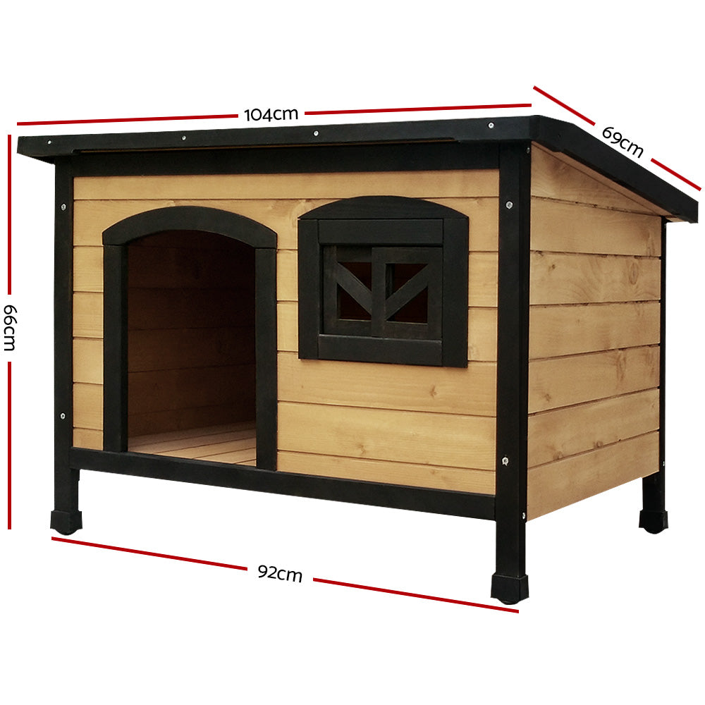 i.Pet Dog Kennel Extra Large Wooden Outdoor Indoor Puppy Pet House Cabin Crate Weatherproof PET-GT-DH5-L-BK