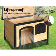 i.Pet Dog Kennel Extra Large Wooden Outdoor Indoor Puppy Pet House Cabin Crate Weatherproof PET-GT-DH5-L-BK