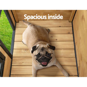 i.Pet Dog Kennel Extra Large Wooden Outdoor Indoor Puppy Pet House Cabin Crate Weatherproof PET-GT-DH5-L-BK