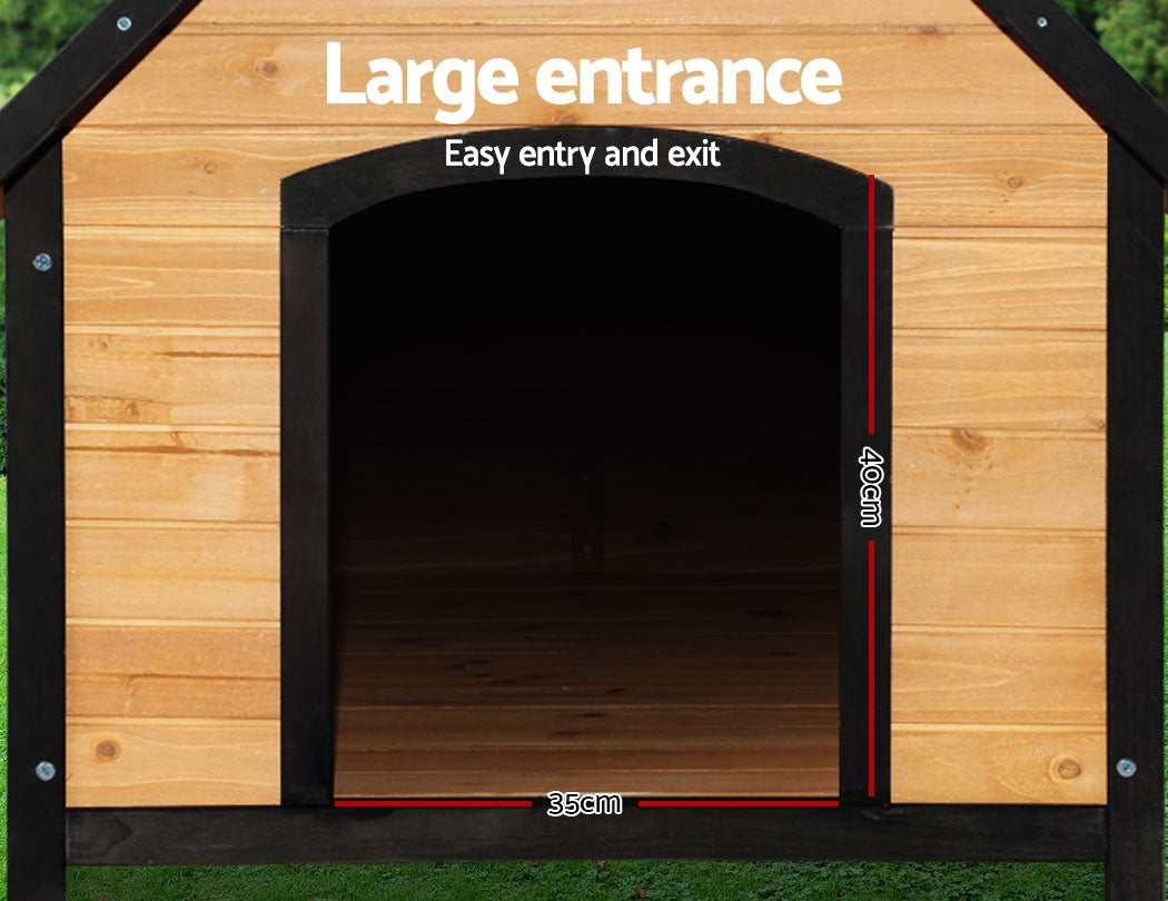 i.Pet Dog Kennel Extra Large Wooden Outdoor House Pet Puppy House XL Crate Cabin Waterproof PET-GT-DH6-L