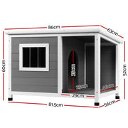 i.Pet Dog Kennel House Large Wooden Outdoor Pet Kennels Indoor Puppy Cabin Log PET-GT-DH7S-GR
