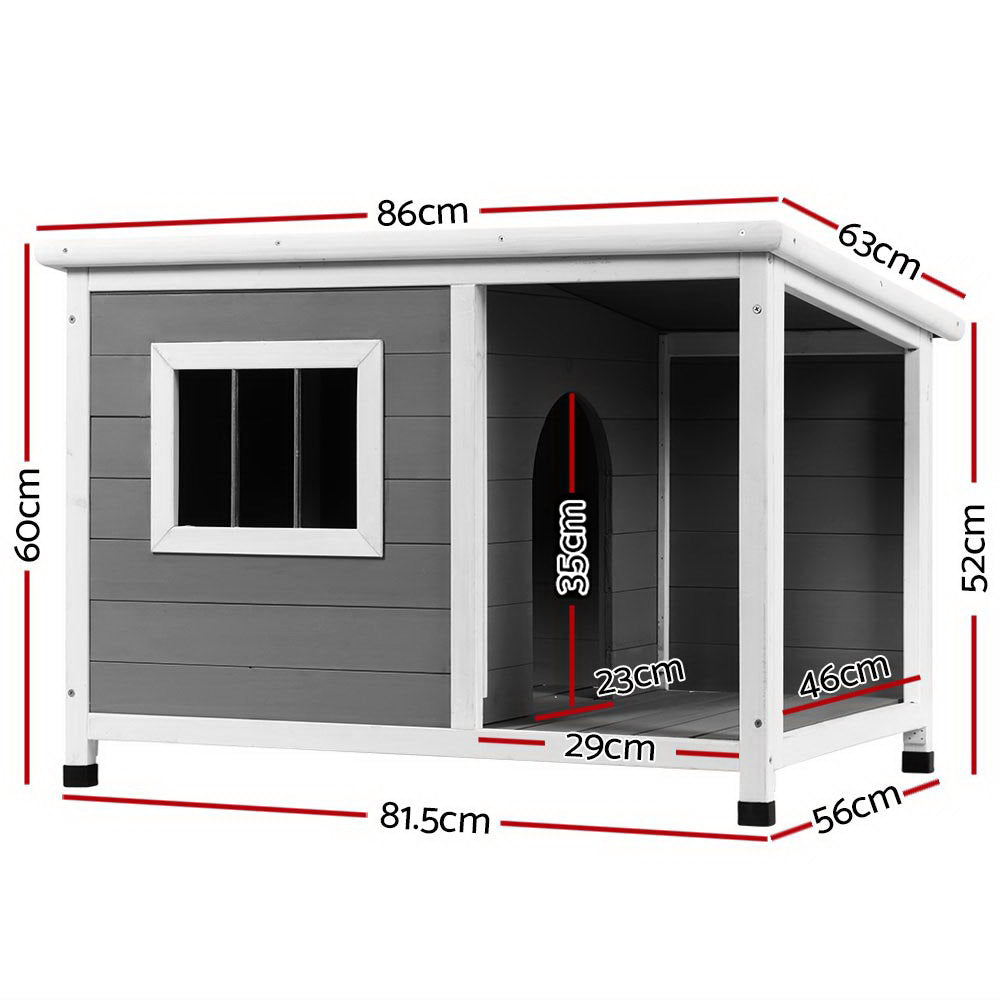 i.Pet Dog Kennel House Large Wooden Outdoor Pet Kennels Indoor Puppy Cabin Log PET-GT-DH7S-GR