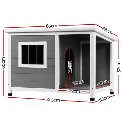i.Pet Dog Kennel House Large Wooden Outdoor Pet Kennels Indoor Puppy Cabin Log PET-GT-DH7S-GR