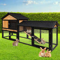i.Pet Chicken Coop Rabbit Hutch 165cm x 43cm x 86cm Chicken Coop Large Run House Cage Wooden Outdoor PET-GT-R036L-180