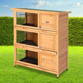 i.Pet Rabbit Hutch Chicken Coop 91.5cm x 46cm x 116.5cm Chicken Coop Large House Cage Run Wooden Outdoor PET-GT-RHT1240-3L