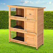 i.Pet Rabbit Hutch Chicken Coop 91.5cm x 46cm x 116.5cm Chicken Coop Large House Cage Run Wooden Outdoor PET-GT-RHT1240-3L