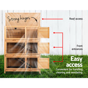 i.Pet Rabbit Hutch Chicken Coop 91.5cm x 46cm x 116.5cm Chicken Coop Large House Cage Run Wooden Outdoor PET-GT-RHT1240-3L