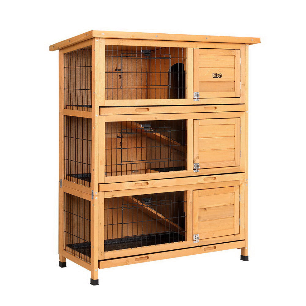 i.Pet Rabbit Hutch Chicken Coop 91.5cm x 46cm x 116.5cm Chicken Coop Large House Cage Run Wooden Outdoor PET-GT-RHT1240-3L