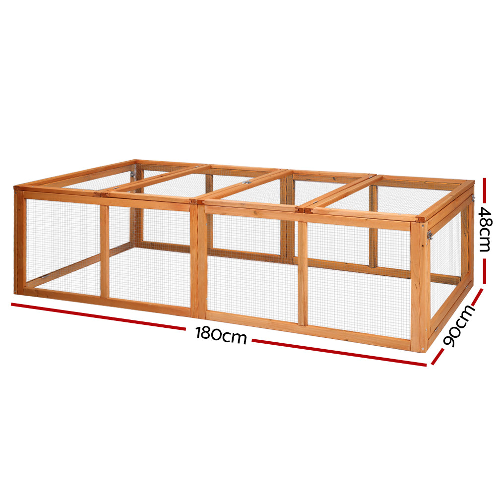 i.Pet Chicken Coop Rabbit Hutch 180cm Extra Large Wooden Chicken House Run XL Hen Cage PET-GT-RR-4
