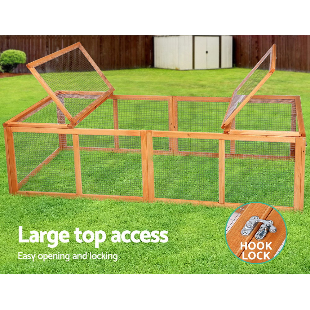 i.Pet Chicken Coop Rabbit Hutch 180cm Extra Large Wooden Chicken House Run XL Hen Cage PET-GT-RR-4