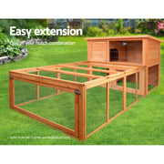 i.Pet Chicken Coop Rabbit Hutch 180cm Extra Large Wooden Chicken House Run XL Hen Cage PET-GT-RR-4
