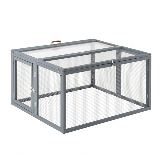 i.Pet Chicken Coop Large Portable Wooden Rabbit Run Cage Hutch Outdoor Folding Hen House 110cm PET-GT-RRPC-2