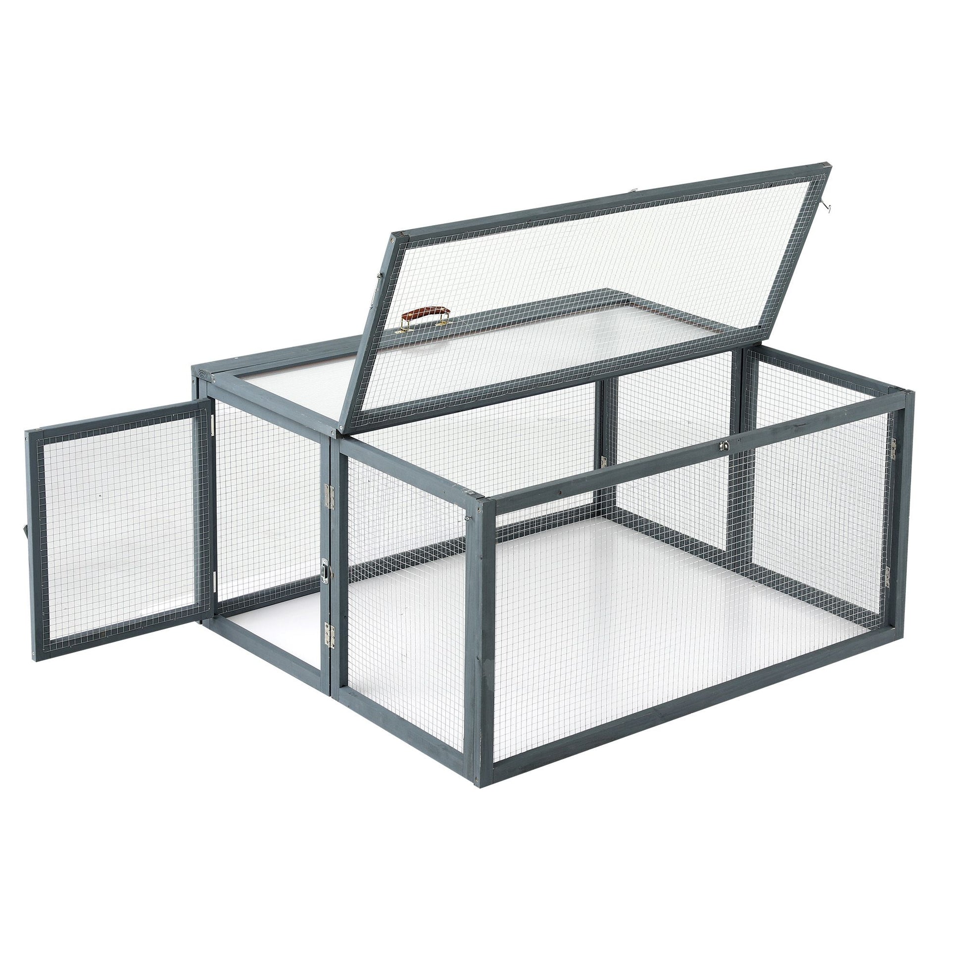 i.Pet Chicken Coop Large Portable Wooden Rabbit Run Cage Hutch Outdoor Folding Hen House 110cm PET-GT-RRPC-2