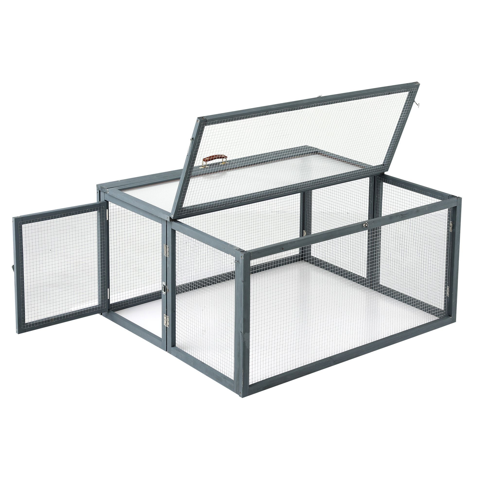 i.Pet Chicken Coop Large Portable Wooden Rabbit Run Cage Hutch Outdoor Folding Hen House 110cm PET-GT-RRPC-2
