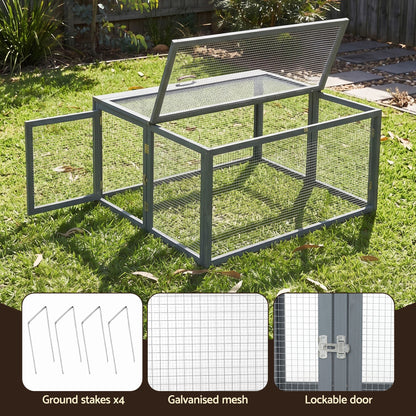 i.Pet Chicken Coop Large Portable Wooden Rabbit Run Cage Hutch Outdoor Folding Hen House 110cm PET-GT-RRPC-2