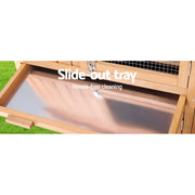i.Pet Chicken Coop Rabbit Hutch 138cm x 44cm x 85cm Large Chicken Coop House Run Cage Wooden Outdoor PET-GT-WOOD-R036