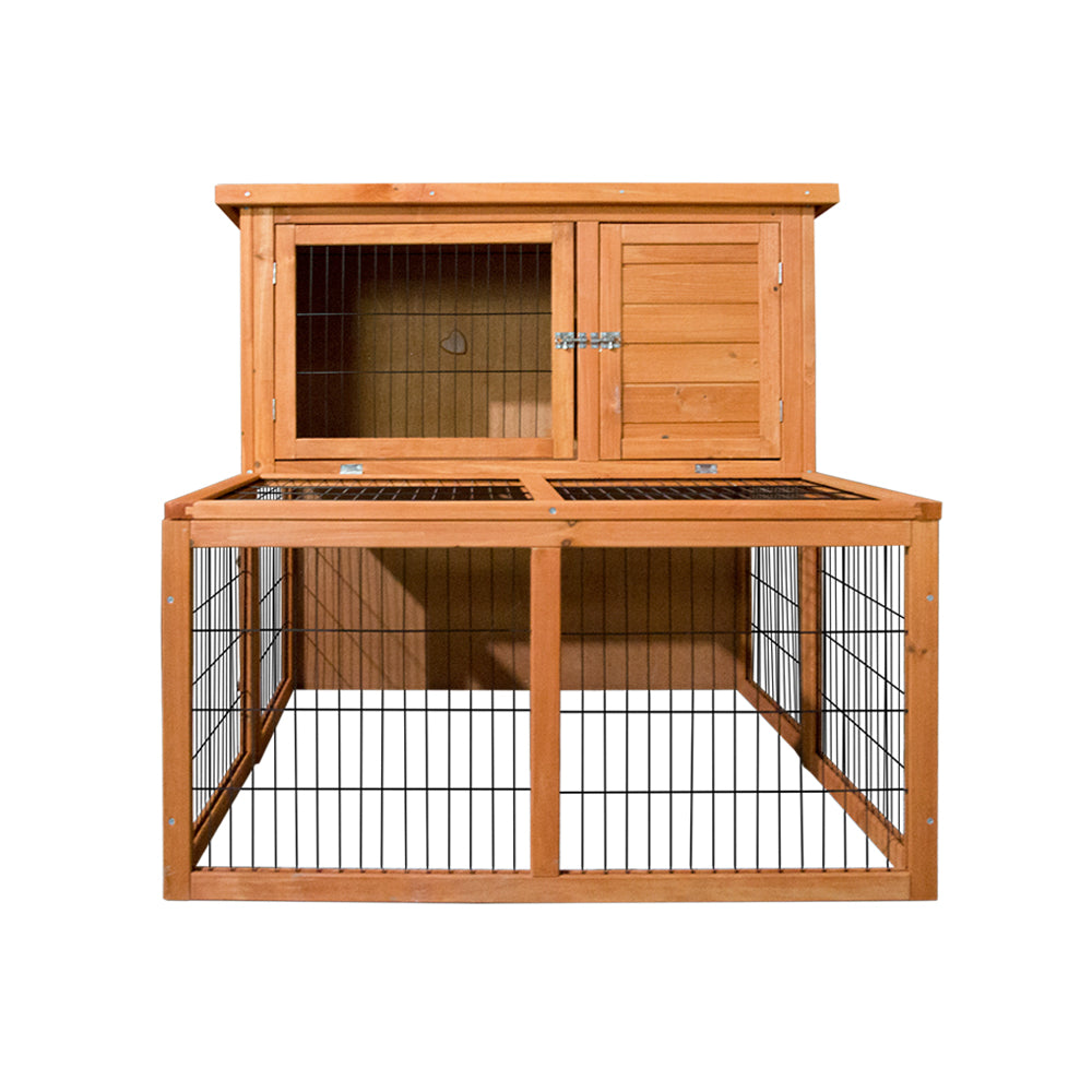 i.Pet Chicken Coop Rabbit Hutch 96cm x 96cm x 100cm Large Chicken Coop Run Wooden Cage Outdoor House PET-GT-WOOD-R8002-S