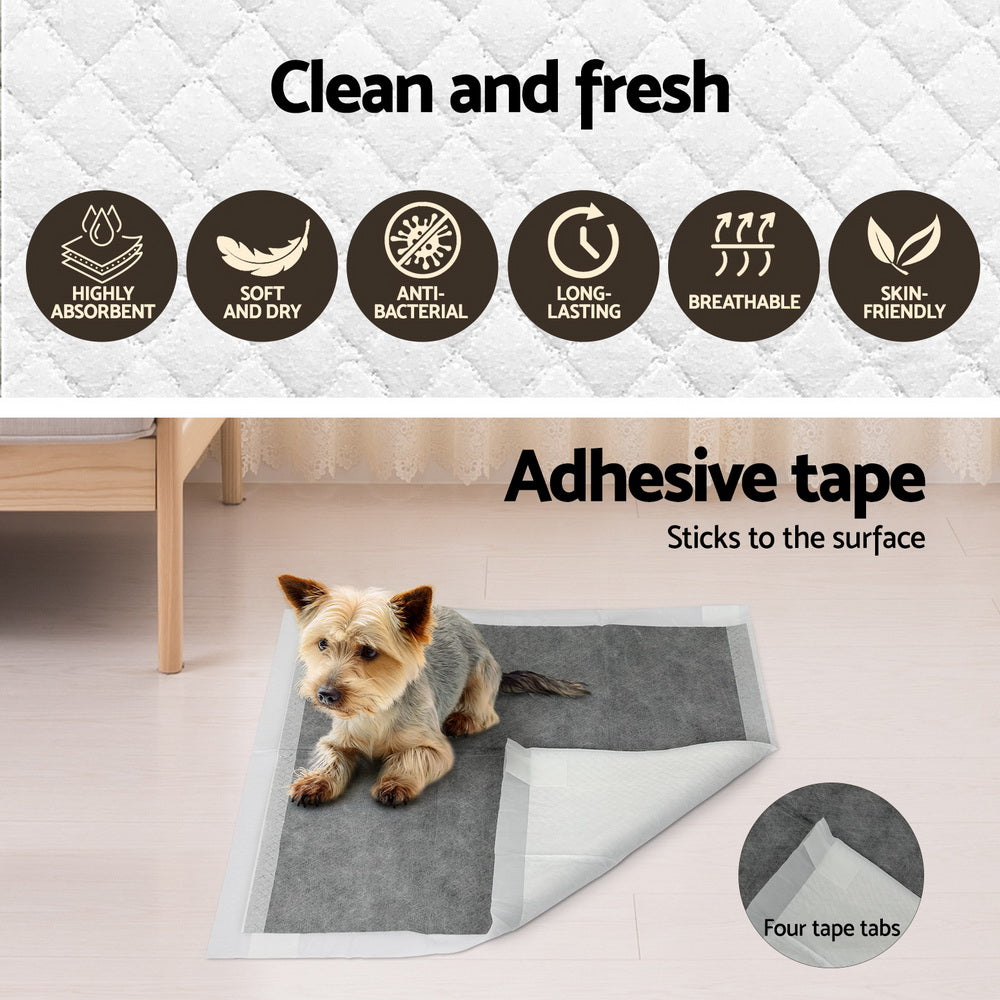 i.Pet Pet Training Pads 400pcs 60x60cm Puppy Dog Toilet Pee Indoor Super Absorbent Grey PET-PAD-GR-400