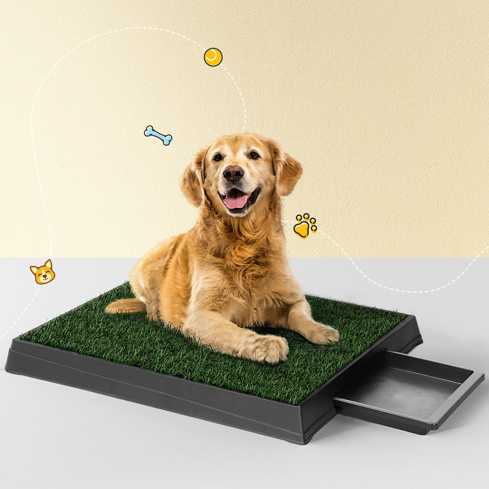 i.Pet Pet Training Pad Dog Potty Toilet Large Loo Portable With Tray Grass Mat PET-PAD-GRASSX1