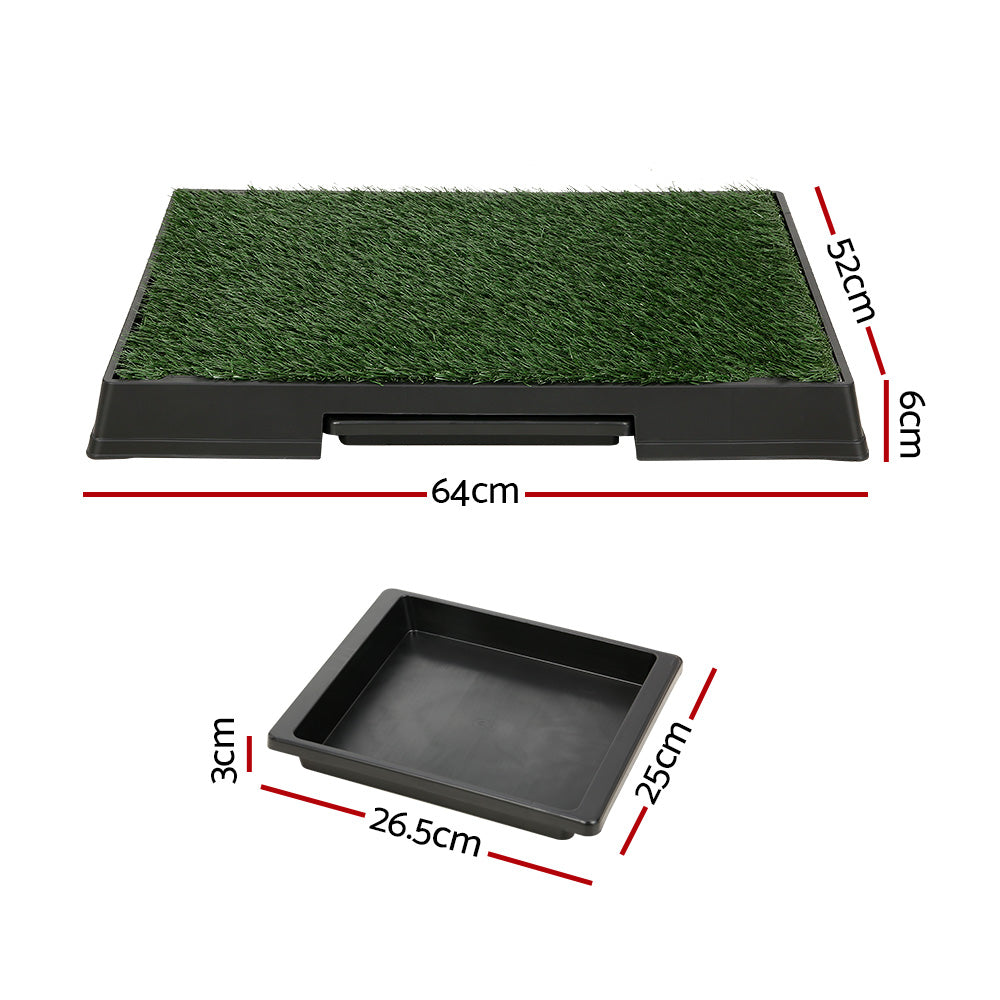 i.Pet Pet Training Pad Dog Potty Toilet Large Portable With Tray Grass 2 Mats PET-PAD-GRASSX2