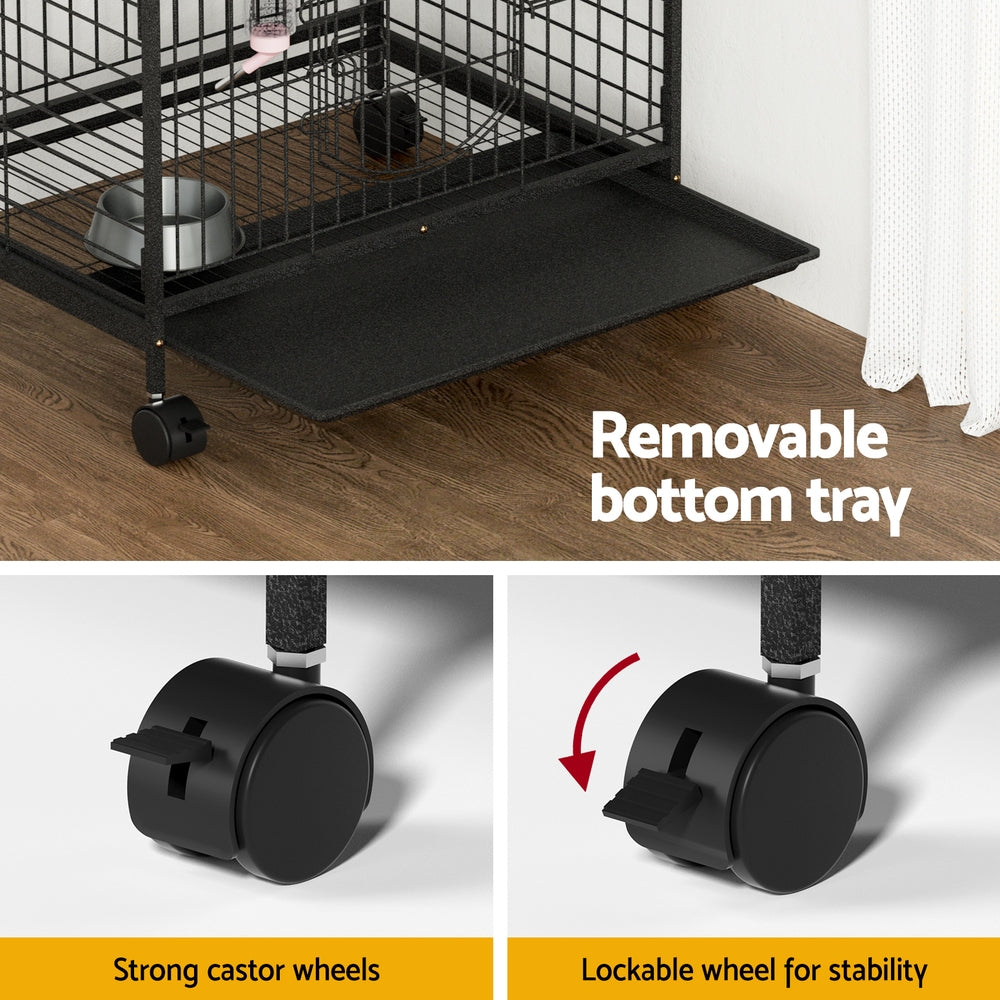 i.Pet Rabbit Cage Indoor Hutch Guinea Pig Bird Ferret Cat Hamster 110cm 4 Level PET-RAB-CAGE-GV110