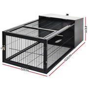 i.Pet Rabbit Cage 122x52cm Hutch Enclosure Carrier Metal PET-RAB-CAGE-L120