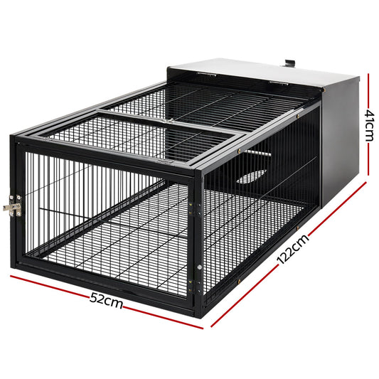 i.Pet Rabbit Cage 122x52cm Hutch Enclosure Carrier Metal PET-RAB-CAGE-L120