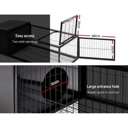 i.Pet Rabbit Cage 122x52cm Hutch Enclosure Carrier Metal PET-RAB-CAGE-L120