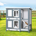 i.Pet Rabbit Hutch Chicken Coop 98cm x 45cm x 92cm Chicken Coop Large Wooden House Run Cage Outdoor PET-RH-475S-GR