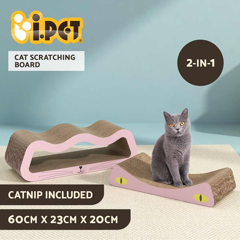 i.Pet Cat Scratching Board Scratcher Cardboard Kitten Indoor Climbing Pad Catnip PET-SCRATCH-60-PK