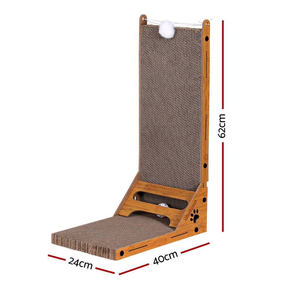 i.Pet Cat Scratching Board Scratcher Cardboard Kitten Indoor Climbing Toy Catnip PET-SCRATCH-L62-BR