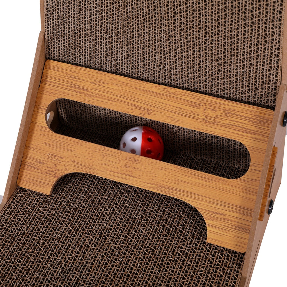 i.Pet Cat Scratching Board Scratcher Cardboard Kitten Indoor Climbing Toy Catnip PET-SCRATCH-L62-BR