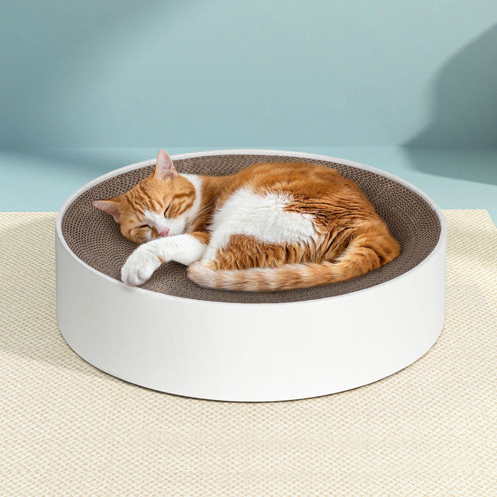i.Pet Cat Scratching Board Scratcher Cardboard Kitten Indoor Round Bed Catnip PET-SCRATCH-ROUND41-BR