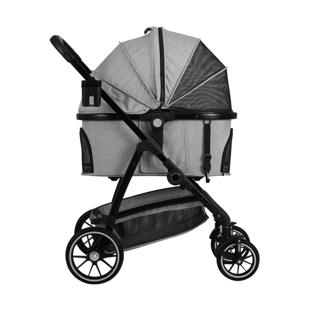 i.Pet Pet Stroller Dog Pram Large Cat Carrier Travel Pushchair 4 Wheels Foldable PET-STROLLER-103-GR