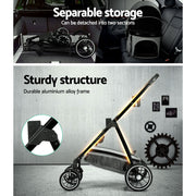 i.Pet Pet Stroller Dog Pram Large Cat Carrier Travel Pushchair 4 Wheels Foldable PET-STROLLER-103-GR