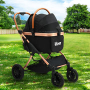 i.Pet Pet Dog Stroller Pram Large Cat Carrier Travel Pushchair Foldable 4 Wheels PET-STROLLER-106-BK