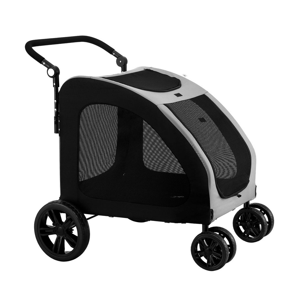 i.Pet Pet Stroller Dog Pram Large Carrier Cat Travel Foldable Strollers 4 Wheels Trolley PET-STROLLER-112-BW