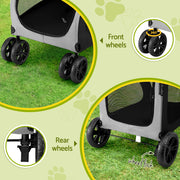 i.Pet Pet Stroller Dog Pram Large Carrier Cat Travel Foldable Strollers 4 Wheels Trolley PET-STROLLER-112-BW