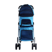 i.Pet Pet Stroller Dog Pram Large Cat Carrier Travel Foldable 4 Wheels Double PET-STROLLER-2T-BL