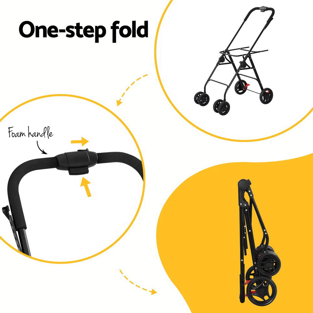 i.Pet Pet Stroller 2-tier Dog Pram Large Cat Carrier Travel Pushchair Foldable PET-STROLLER-2T-SLGR