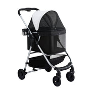 i.Pet Pet Stroller Pram Dog Cat Carrier Cage Large Travel Pushchair Foldable 4 Wheels PET-STROLLER-92-BW